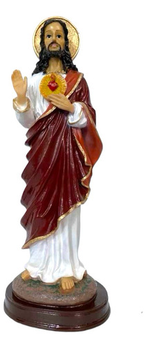 Figura De Sagrado Corazón De Jesús 31 Cm Hecho De Resina