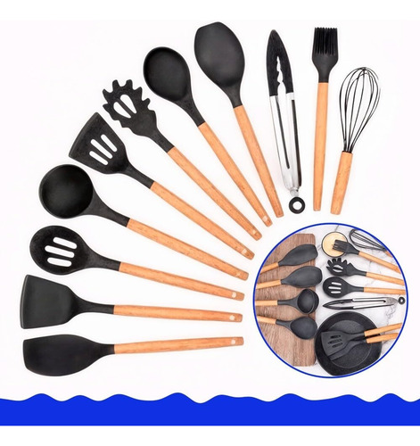 Juego De Utensilios De Cocina De 12 Piezas Con Mango De