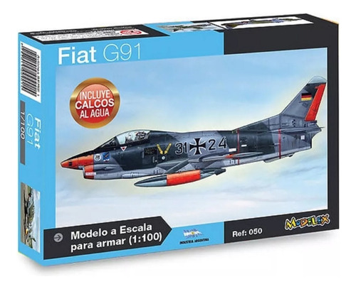 Avión Fiat G91 Modelex 1:100 Maqueta