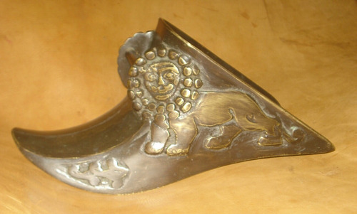 Vint.retro Estribo De Bronce Antiguo Caballo (Usado)