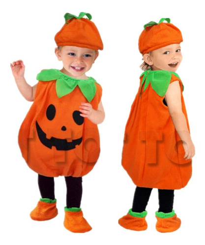 Niños Niño Y Niña Halloween Cosplay Lindo Bebé Calabaza