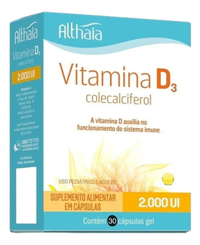 Vitamina D3 2.000ui Colecalciferol Althaia 60 Cápsulas Full