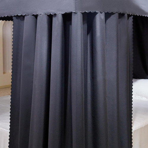 Cortinas De Cama Con Dosel Color Negro 4 Cortinas De Esqui