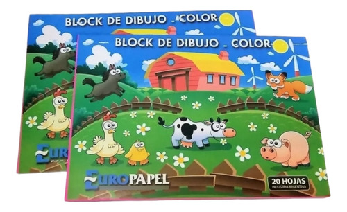 Block De Dibujo Color 20 Hojas Nº5 Oficio - Pack X 10 Blocks