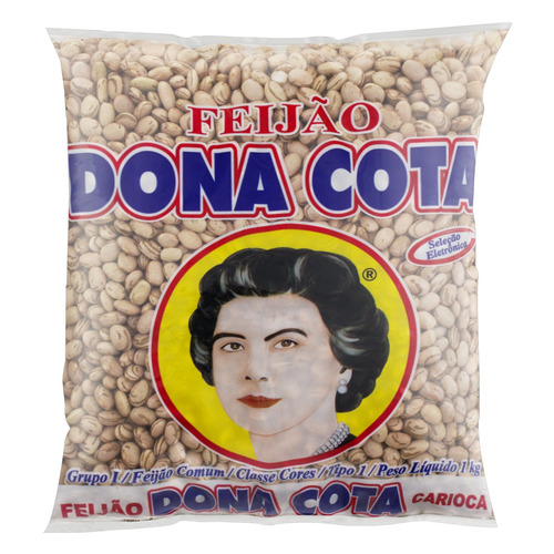 Feijão carioca cores Dona Cota em pacote sem glúten 1 kg