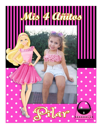 Barbie, Princesas Y Mas Souvenirs Con Foto De Madera. C/base