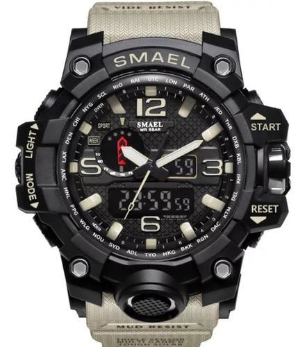 Relógio Smael 1545 Militar Shock Esportivo Aprov D'água Luxo
