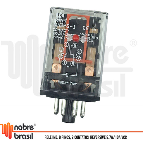 Mini Rele Industrial 220vcc 2rev 8 Pinos