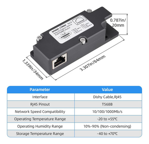 Adaptador De Cabo Cb1 Para Starlink Dishy Para Conexão Rj45