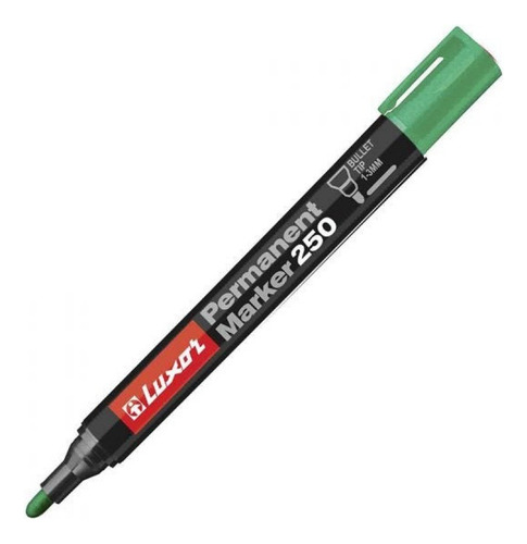 Marcador Permanente Luxor 250 Color Verde X Unidad