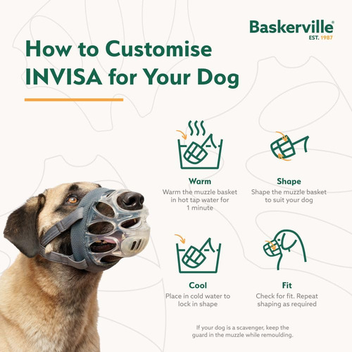 Bozal Para Perro Baskerville Invisa Talla 3 Diseño Humano Claro 3