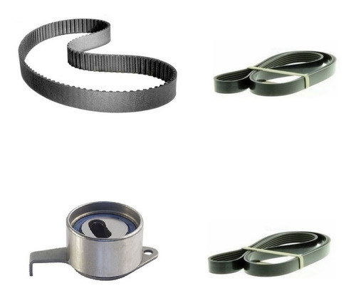 Imagem 1 de 4 de Kit Tensor + 3 Correias Chery Qq 1.1 16v 4cc