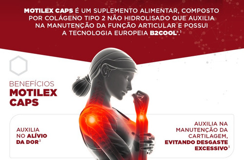 Motilex - Kit C/180 Cápsulas - Colágeno Tipo 2 P/ Joelho Sem Sabor