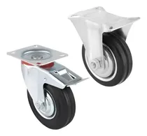 Comprar Set 2 Ruedas Fijas Y 2 Giratorias Con Freno 6 Pulgadas