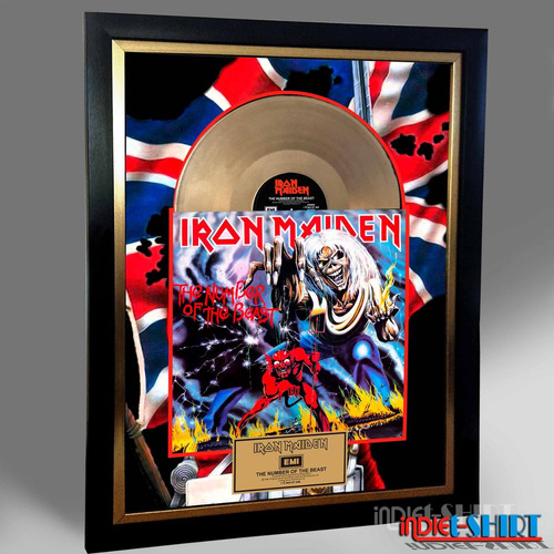 Cuadro Decorativo Iron Maiden Def Leppard Tipo Disco Oro Lp