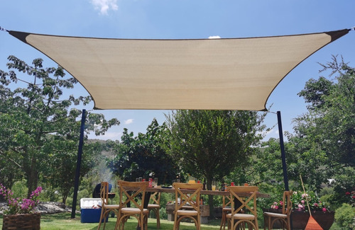Imagen 9 de 10 de Malla Sombra 90% Raschel Beige De 4mx2m Reforzada