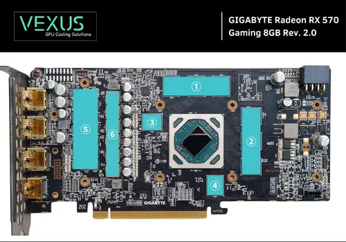 Kit Thermal Pads Gigabyte Radeon Rx 570 Gaming 8gb Rev. 2.0