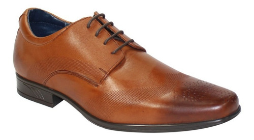 Zapatos De Vestir Leon Caballero Hombre Cafe Miel Piel 652