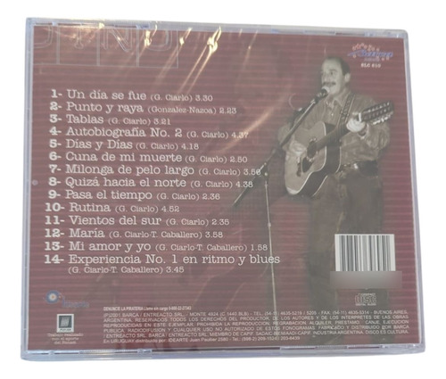 Cd Dino Gastón Ciarlo Autobiografía Sellado Supercultura Estándar