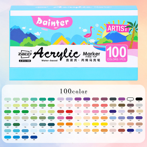 Set De Bolígrafos Y Rotuladores Acrílicos De 100 Colores