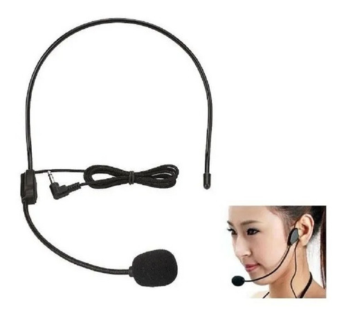 Microfone De Cabeça Auricular Mono P2 Mono Apenas Microfone