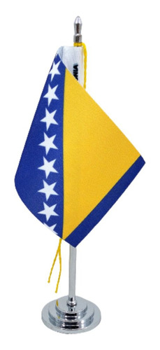 Mini Bandeira De Mesa Do Bósnia Poliéster 15 Cm (mastro)