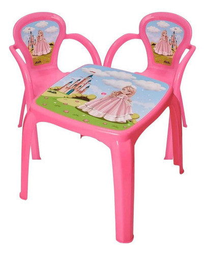 Mesa Mesinha Infantil Com 2 Cadeiras Carro Azul Plástico Cor Princesa