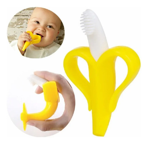 Mordedor Cepillo Para Bebés Silicona Plátano Banana