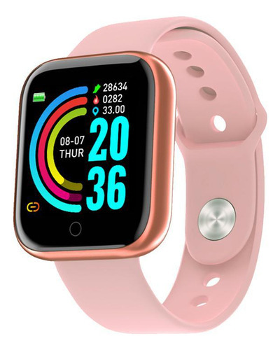 Smartwatch Smart Watch D20/Y68 Android Ios Funda rosa color rosa