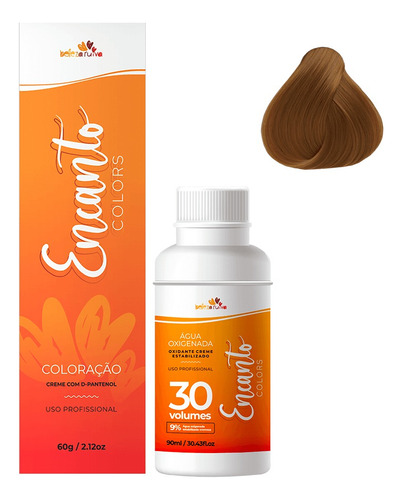 Kit Beleza Ruiva Encanto Colors 8.43 E Oxigenada 30vol 9% Tom Louro Claro Cobre Dourado