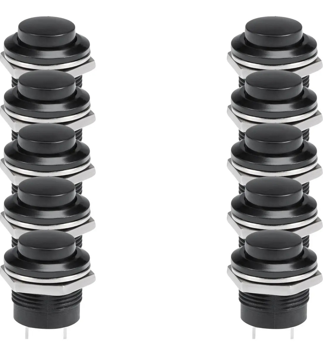 Kit 10 Chave Interruptor Botão R13-507 Redonda Preto