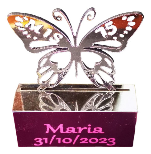 Souvenir 15 Años Mariposa Metalex Espejado