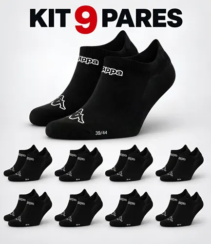 Meias Kappa Kit 9 Pares Sapatilha Soquete Invisível Original - R$ 129,99