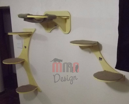 Imagem 4 de 4 de Trio De Prateleiras Moduladas, Árvore Para Gato