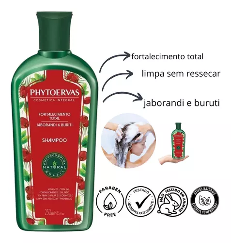 Shampoo Fortalecimento Total Jaborandi E Buriti Phytoervas