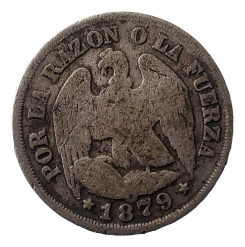Moneda Chile 1 Décimo 1879 Plata 0,5(x1729