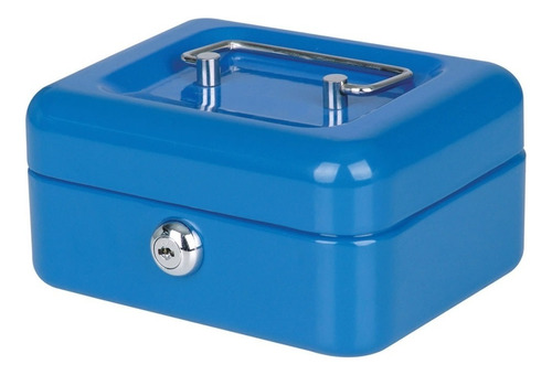 Cofre Porta Valores Gaveta Metal Con Llave Caja Fuerte 315 Color Azul