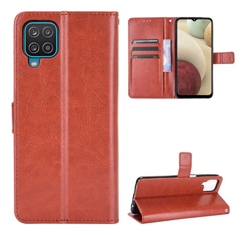 Funda Cuero Para Samsung Galaxy M12 A12 Negocio Estilo Flip