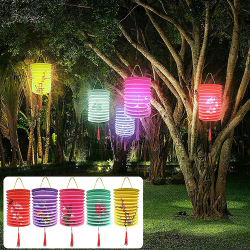 Linternas De Papel, 10 Unidades, Coloridas, Para Colgar En N