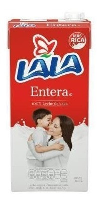 Imagen 2 de 2 de Leche Lala Entera 1 Lt Con Vitamia A Y D