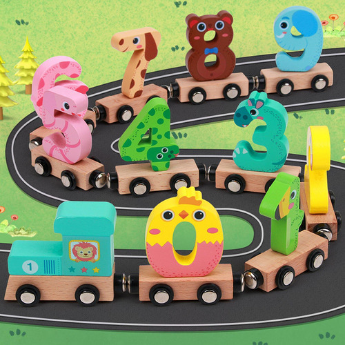 Número De Madera Train Juguete Para Niños Bloques De