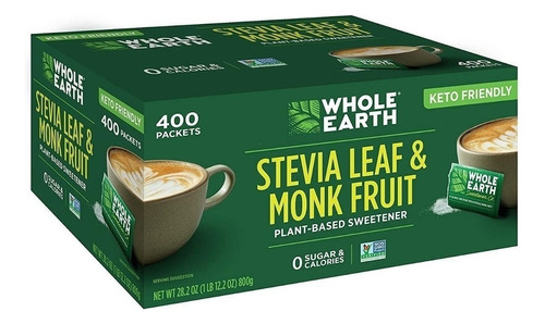 Whole Earthdulcorante A Base Plantas De Stevia Y Monje,