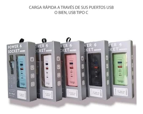 Multi Cargador Carga Rápida 2 Usb Y 2 Tipo C 5v 36w