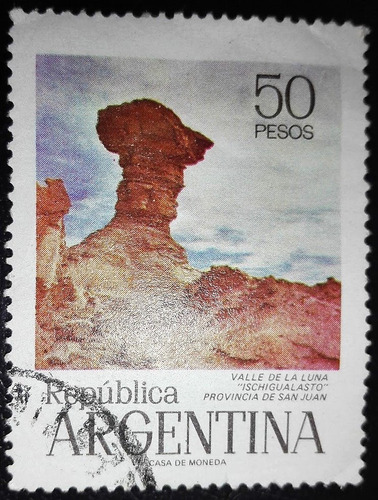 Estampilla Valle De La Luna 50 Pesos Rep Argentina