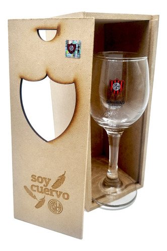 Copa Vino San Lorenzo Vidrio Caja Fibrofacil Escudo Color 