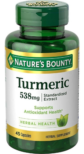 Cúrcuma 538 Mg Nature's Bounty 45 Capsulas