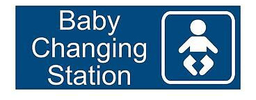 New Baby Changing Station Sign, 8 X 3 In With English An Ssb