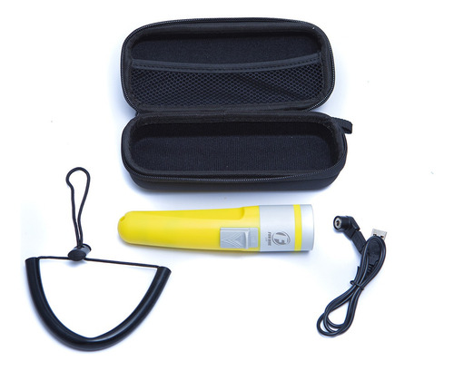 Kit Lanterna Recarregável Acessório Antiqueda Mergulho Pesca Lanterna Amarelo Luz Branco