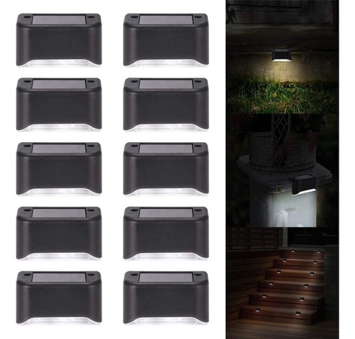 10 Luces Solares Para Escaleras, Valla, Patio, Camino