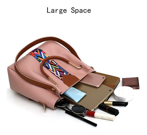 Imagen 5 de 9 de Set 4 Bolsas Mujer Moda Dama Crossbody Cosmetiquera Correa